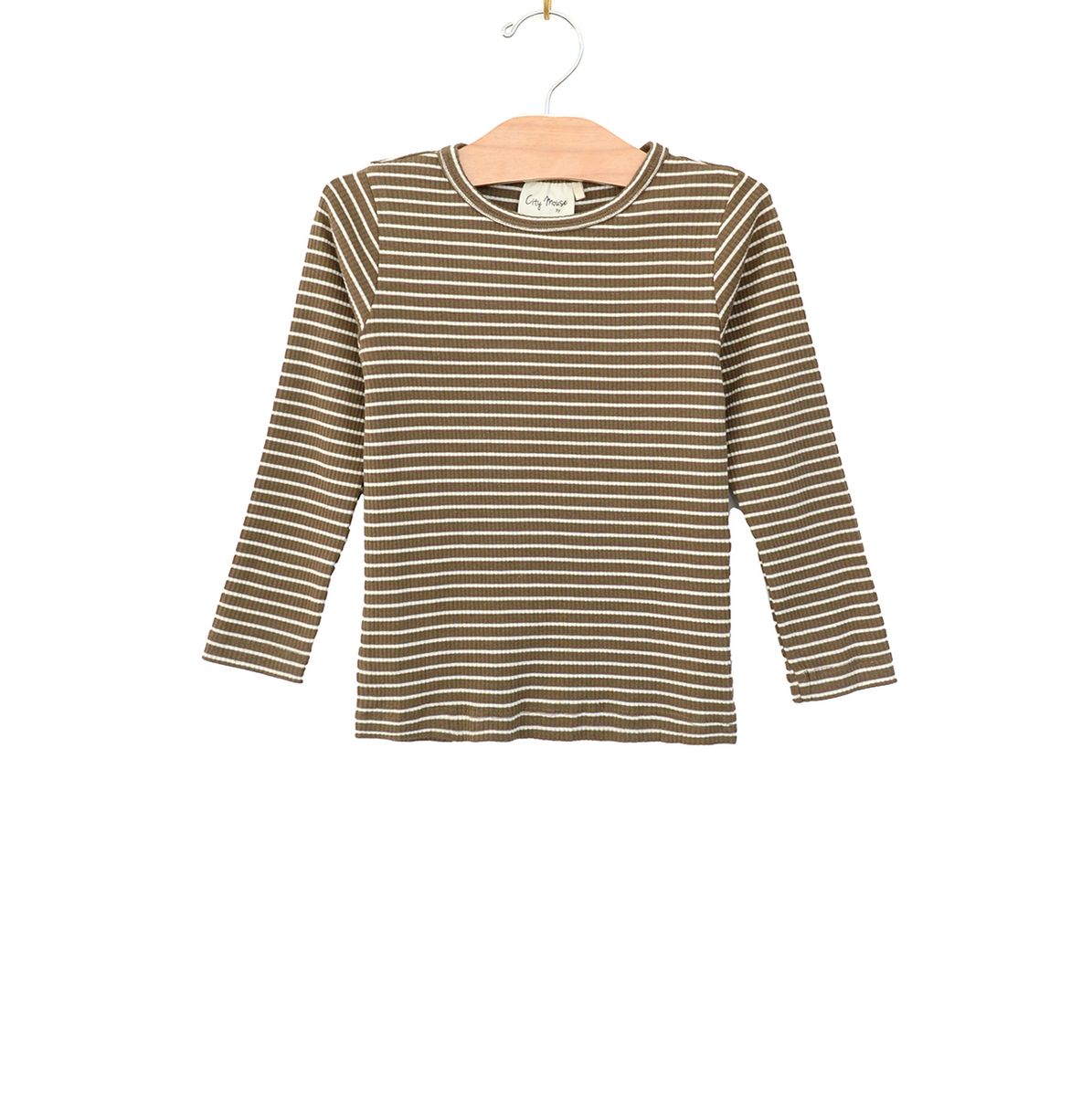 Organic Stripe Tee - Olive