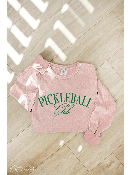 Pickleball Club Mineral Washed Long Sleeve Graphic