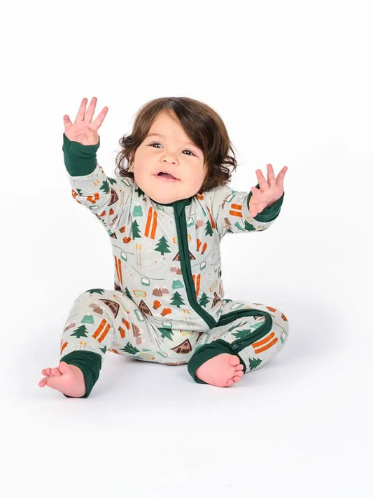 Ski Day Bamboo Convertible Baby Pajamas