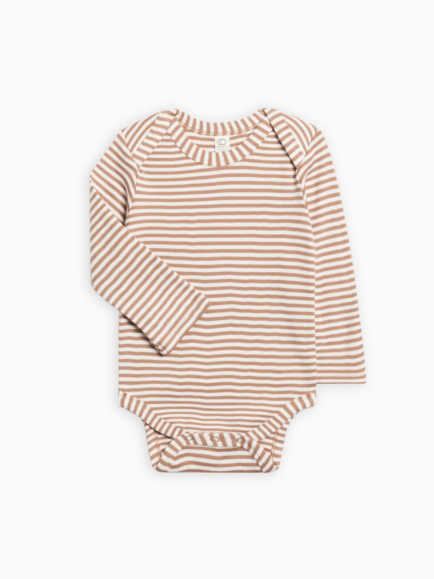 Organic River Bodysuit - Truffle Stripe