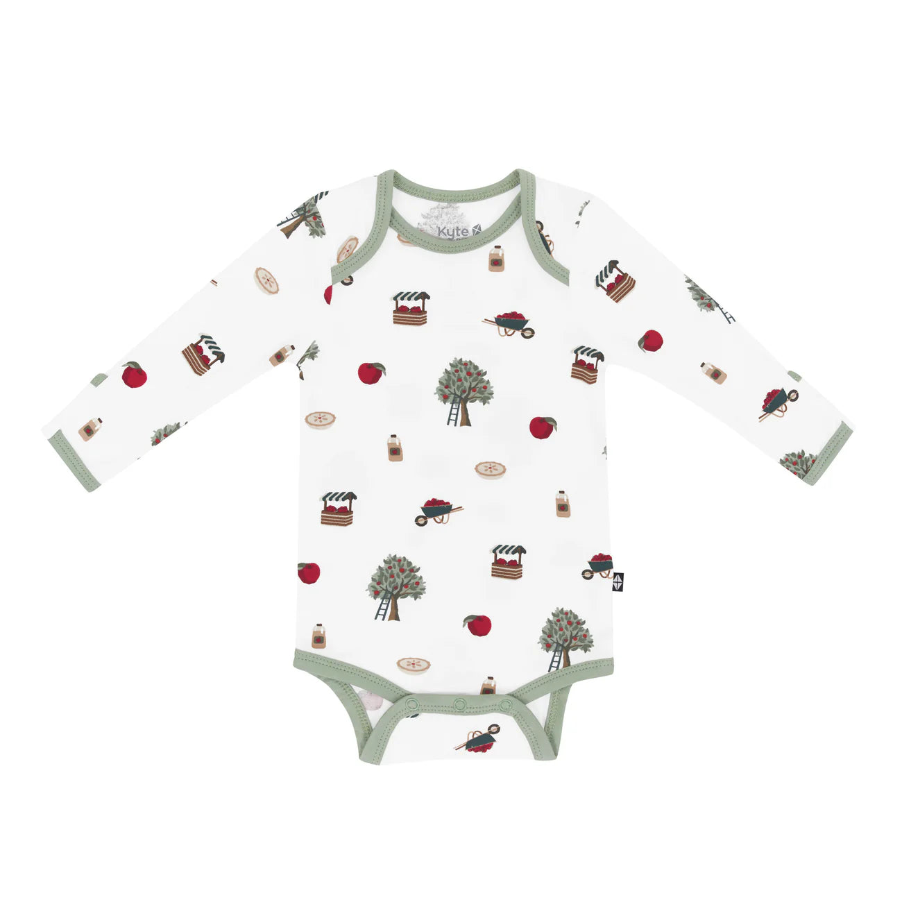 Long Sleeve Bamboo Bodysuit- Apple Orchard