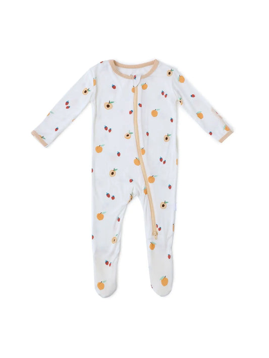 Peach Zippered Footie