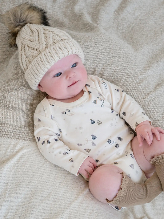 Organic Baby River Bodysuit - Mittens