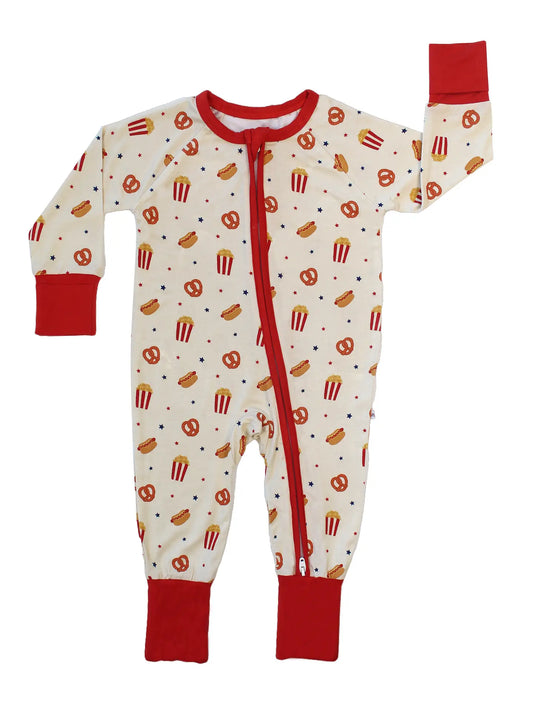 Here For the Snacks Foodie Bamboo Convertible Baby Pajamas