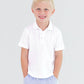 Boys White Pique Short Sleeve Polo Shirt