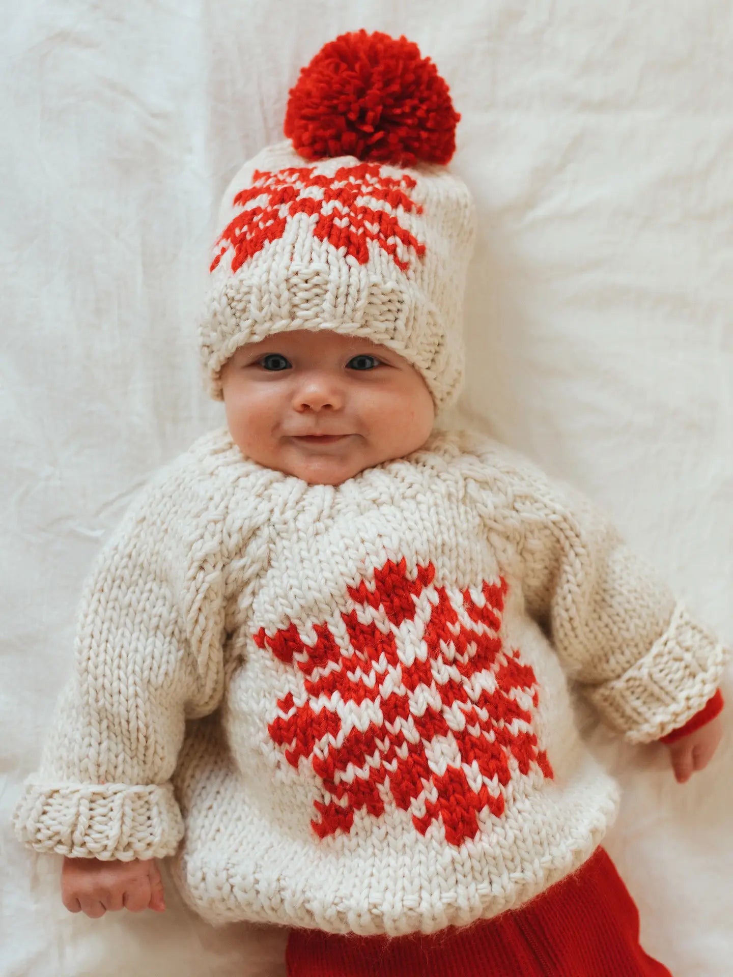 Snowflake Natural Crew Neck Sweater