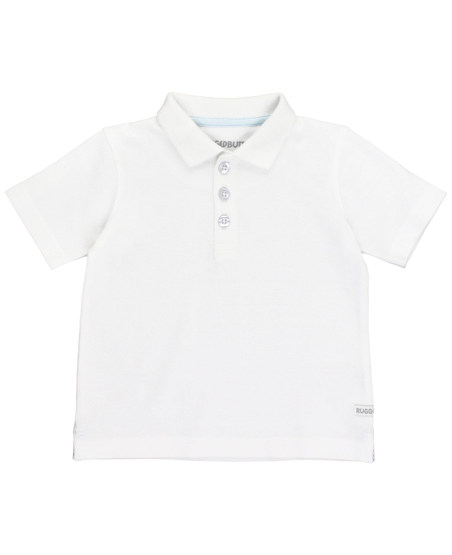 Boys White Pique Short Sleeve Polo Shirt