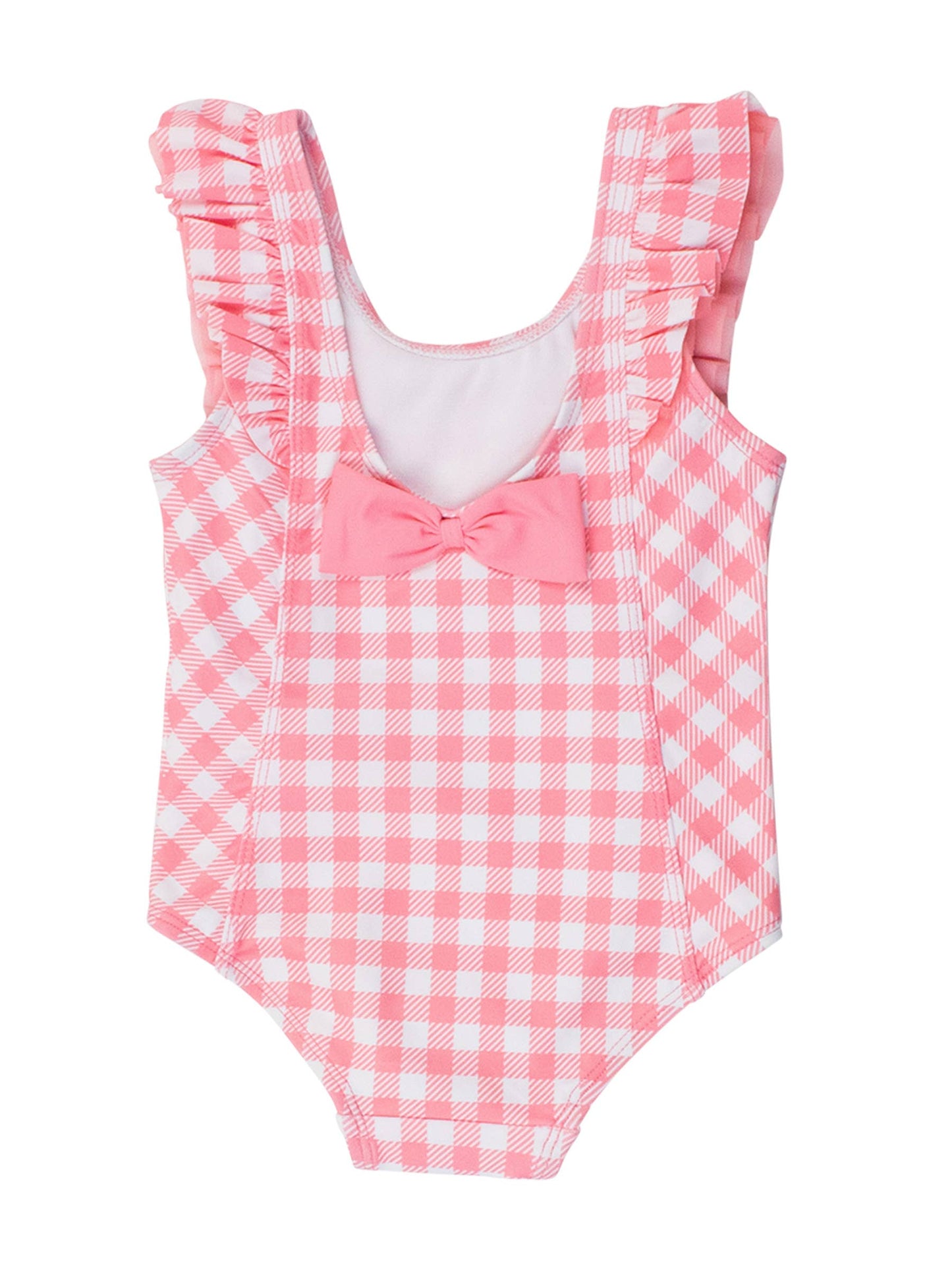 Girls Bubblegum Gingham Waterfall One Piece