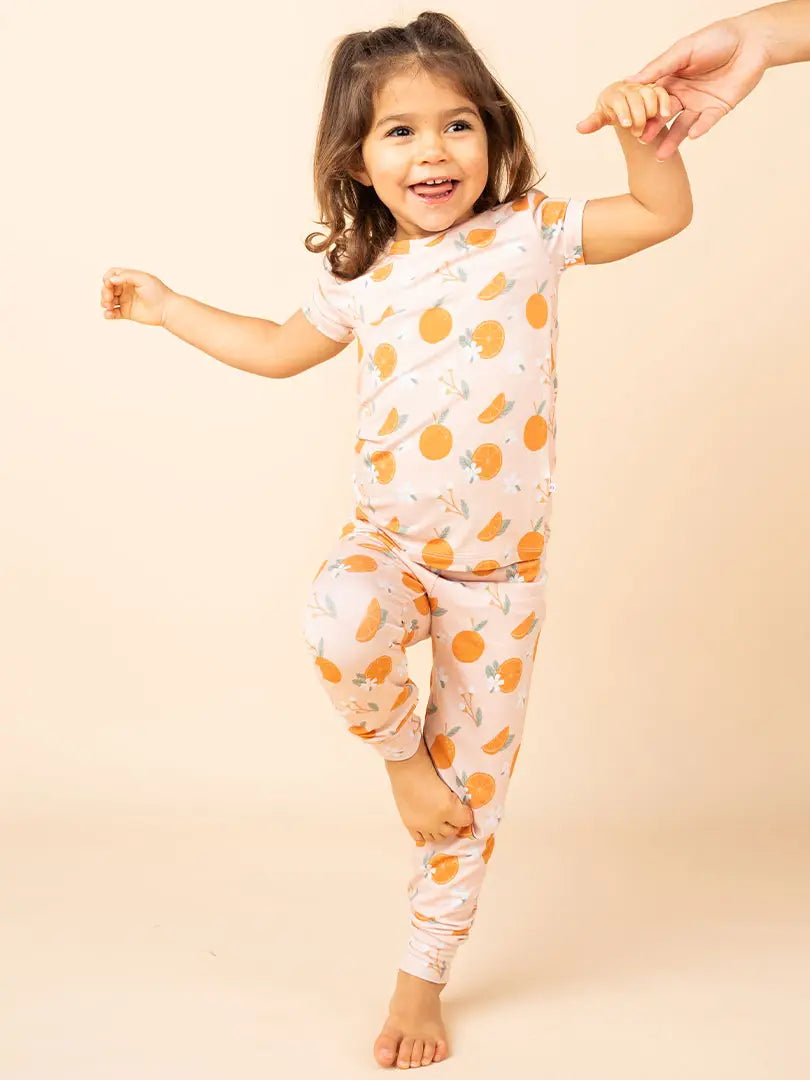 Freshly Squeezed Oranges Bamboo Toddler Pajamas Sleepwear Set