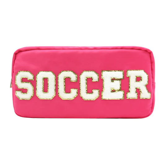 Varsity Collection Nylon Cosmetic Bag- Soccer