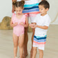 Boys Seaside Stripe Swim Trunks