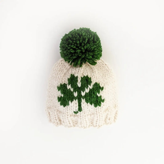 Shamrock St. Patrick's Day Hand Knit Beanie Hat Baby & Kids