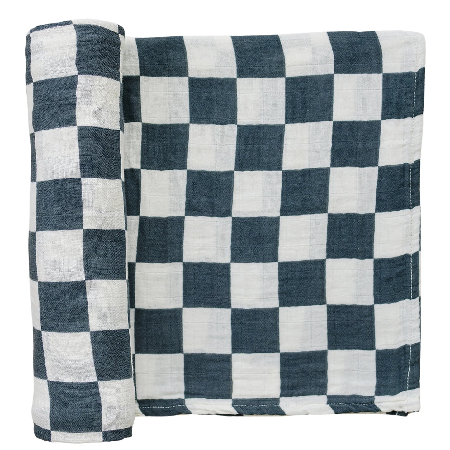 Charcoal Checkered Muslin Swaddle Blanket