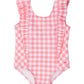 Girls Bubblegum Gingham Waterfall One Piece