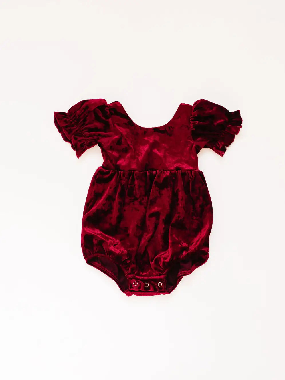 Quinn Romper in Crushed Cranberry Velvet