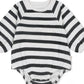 Organic Bubble Romper - Slate Stripes