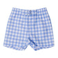 Boys Periwinkle Blue Gingham Swim Trunks