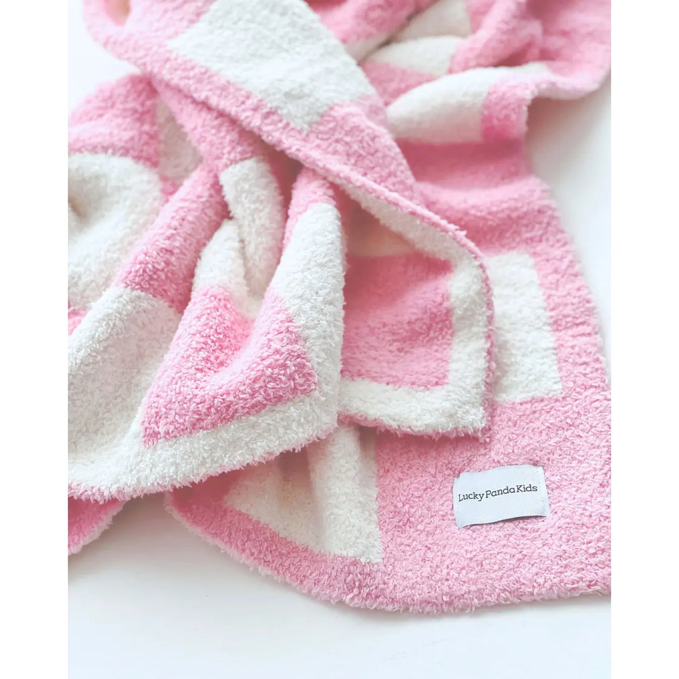 Checkered Plush Blanket | Pink