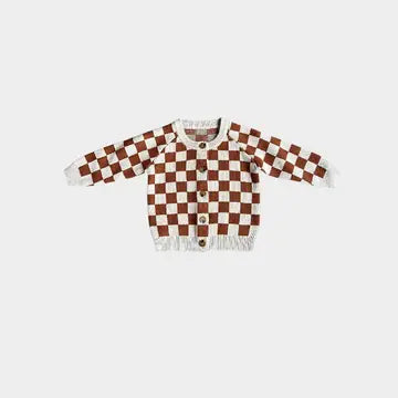 Baby Knit Cardigan- Checkered