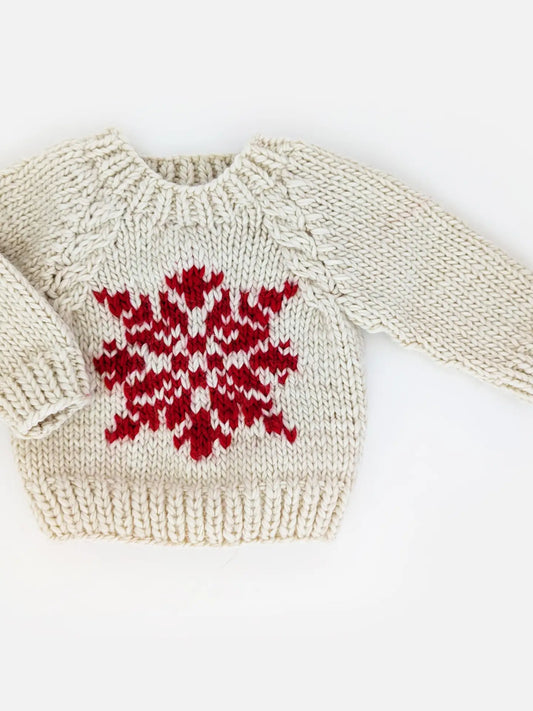 Snowflake Natural Crew Neck Sweater