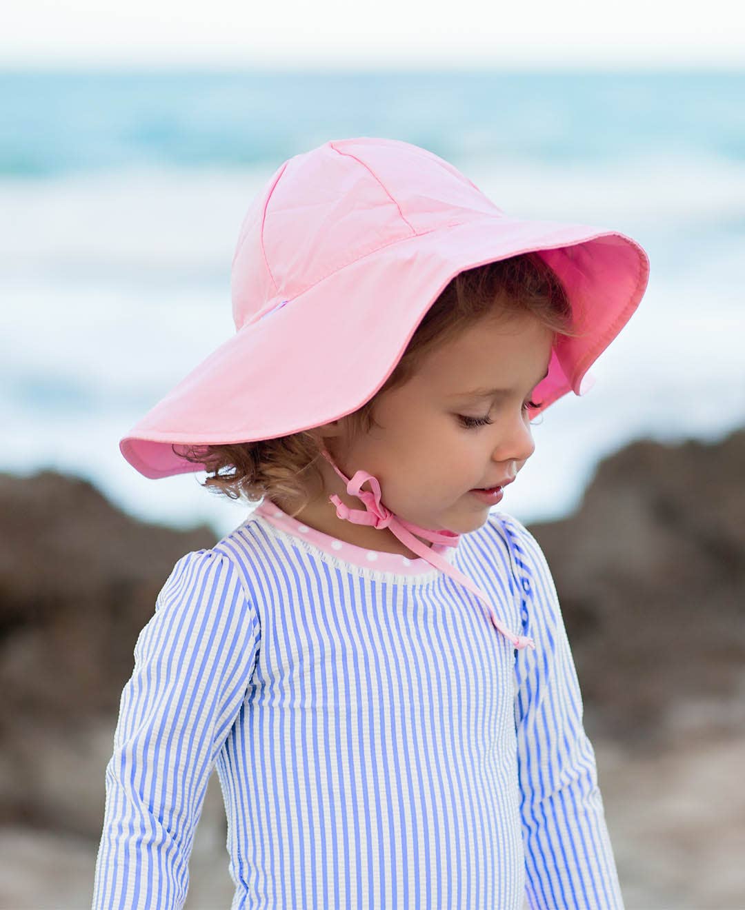 Kids Pink Sun Protective Hat