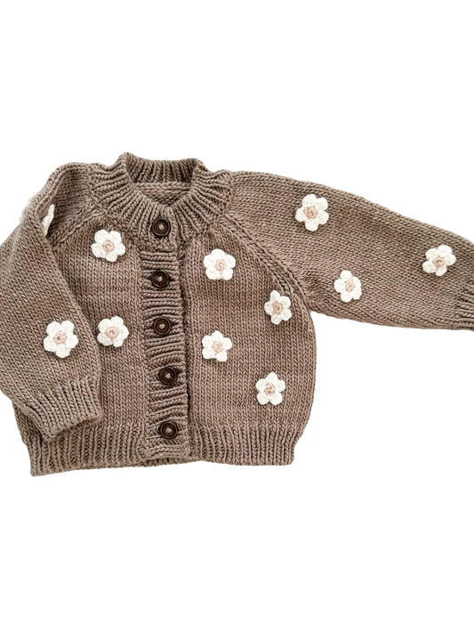 Flower Cardigan- Tan