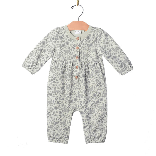 Henley Long Leg Romper- Deer