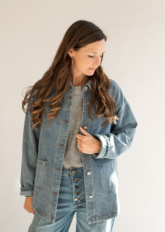 Fall Button Down Denim Jacket