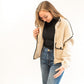 Super Soft Pluffy Jacket with Contrast Piping