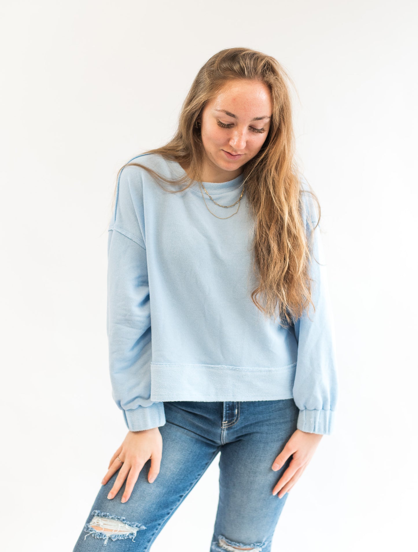 Oversized Raw Edge Sweatshirt