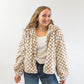 Checker Teddy Fall Jacket- Taupe