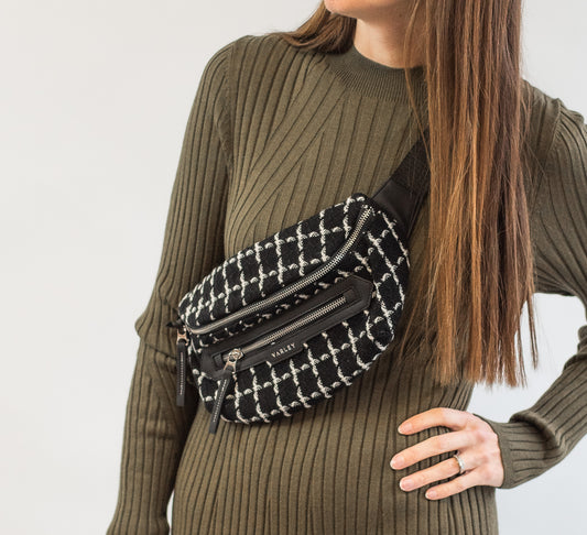 Roby Belt Bag - Black Mono Check