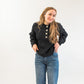 Vera Button Neck Sweater - Black