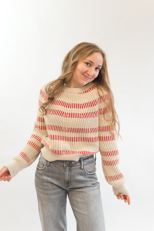 Reagen-Scoop Neck Long Sleeve Sweater