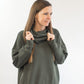 Priya Longline Sweat - Olive Marl