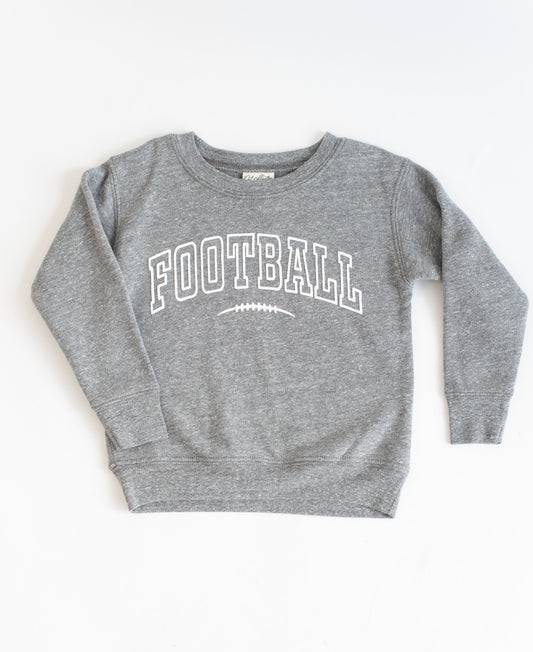 Football Puff Kids Graphic Sweatshirt- Grey