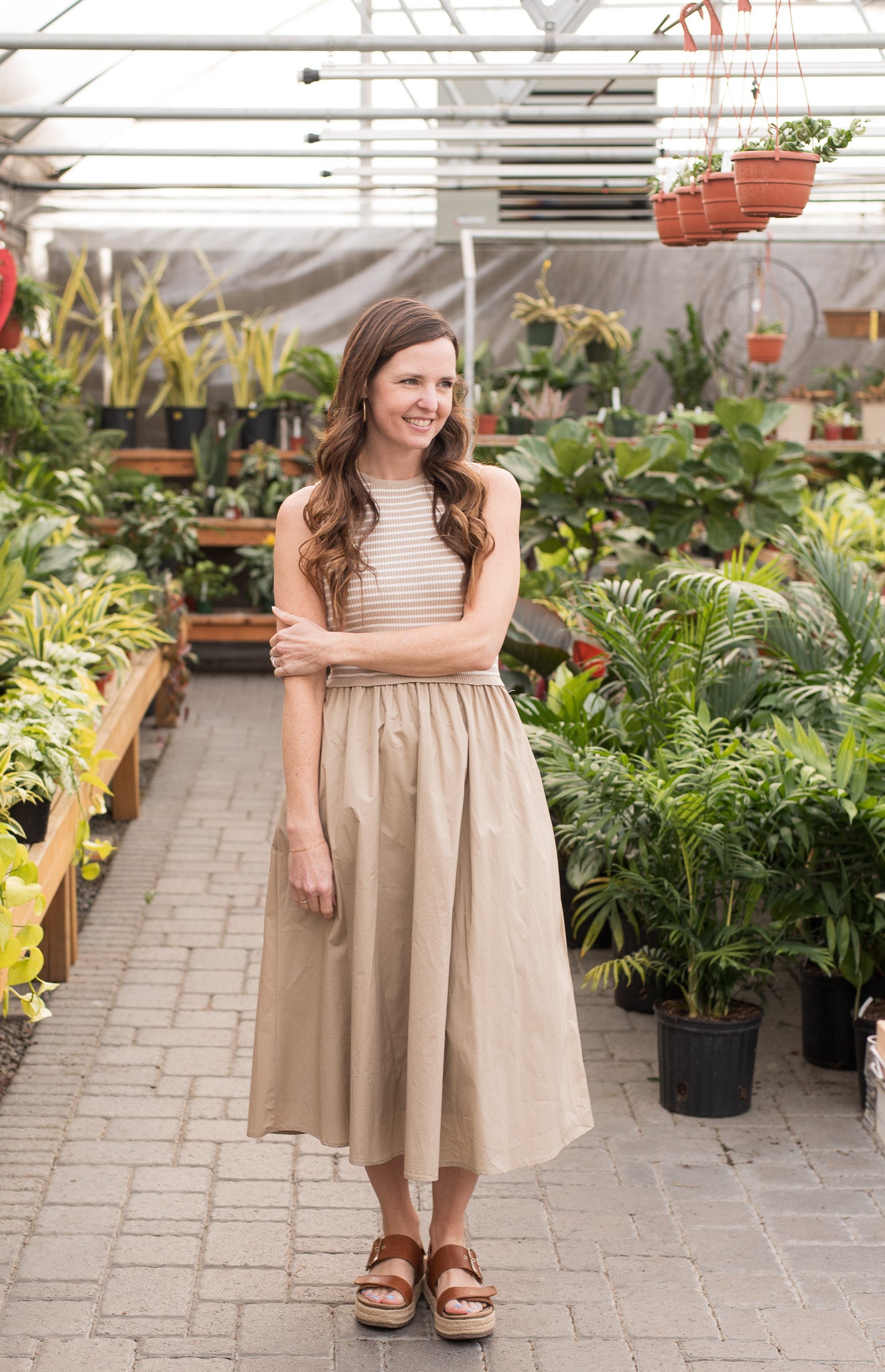 Striped Sleeveless Maxi Dress with Pockets