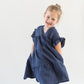 Ruffle Sleeves Tiered Gauze Dress- Navy