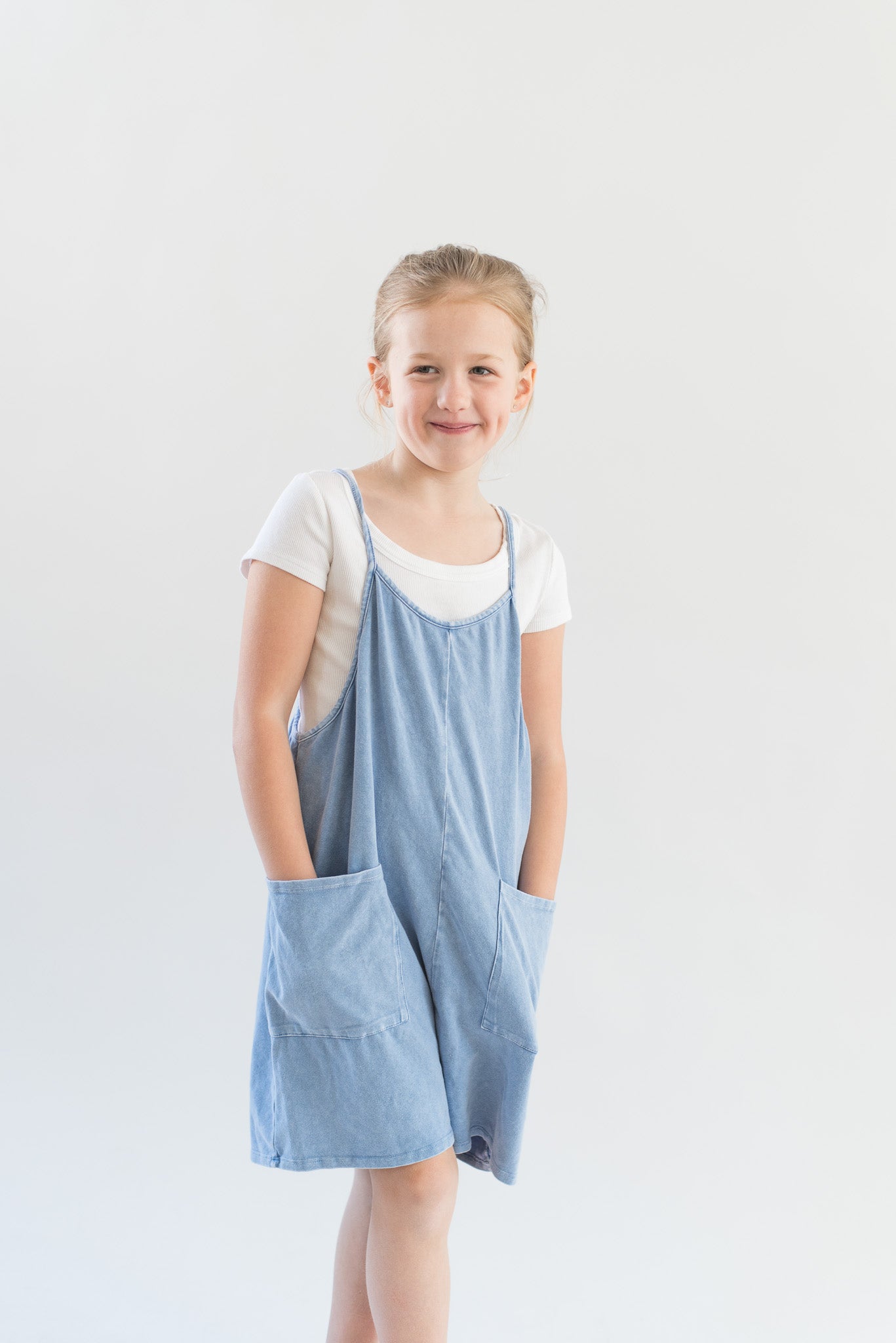 Two Pocket Mineral Wash Overall Romper