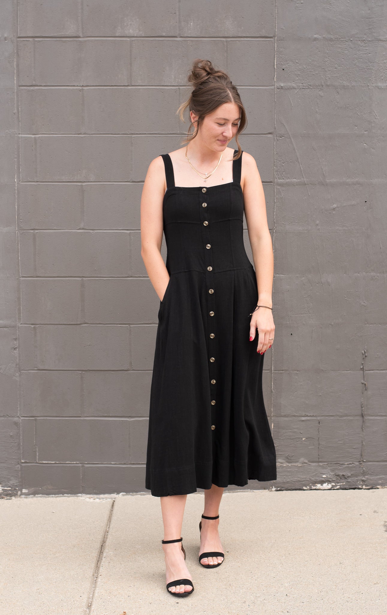 Square Neck Corset Midi Dress