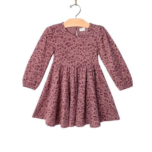 Twirl Dress- Plum Birds