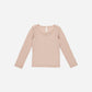 Textured Long Sleeve Top - Rose