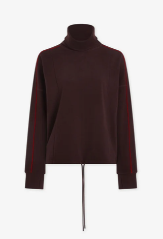 Ariana High Neck Midlayer - Red Chocolate Marl/ Red Dahlia