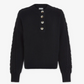 Vera Button Neck Sweater - Black