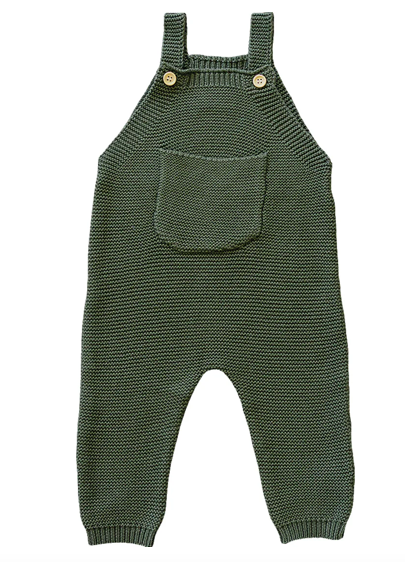 Olive Knit Overalls