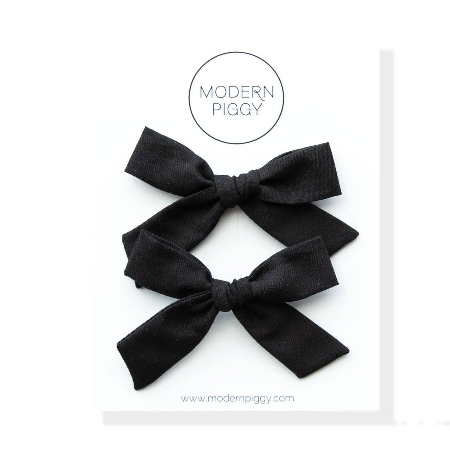 Black | Pigtail Set - Hand-tied Bow