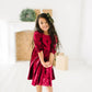 Pippa Dress in Crushed Cranberry Velvet