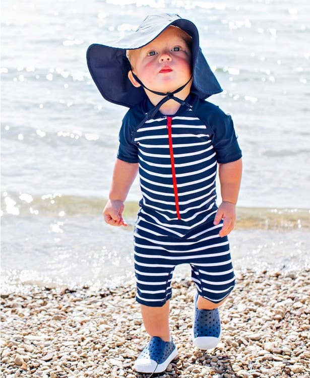 Kids Navy Sun Protective Hat