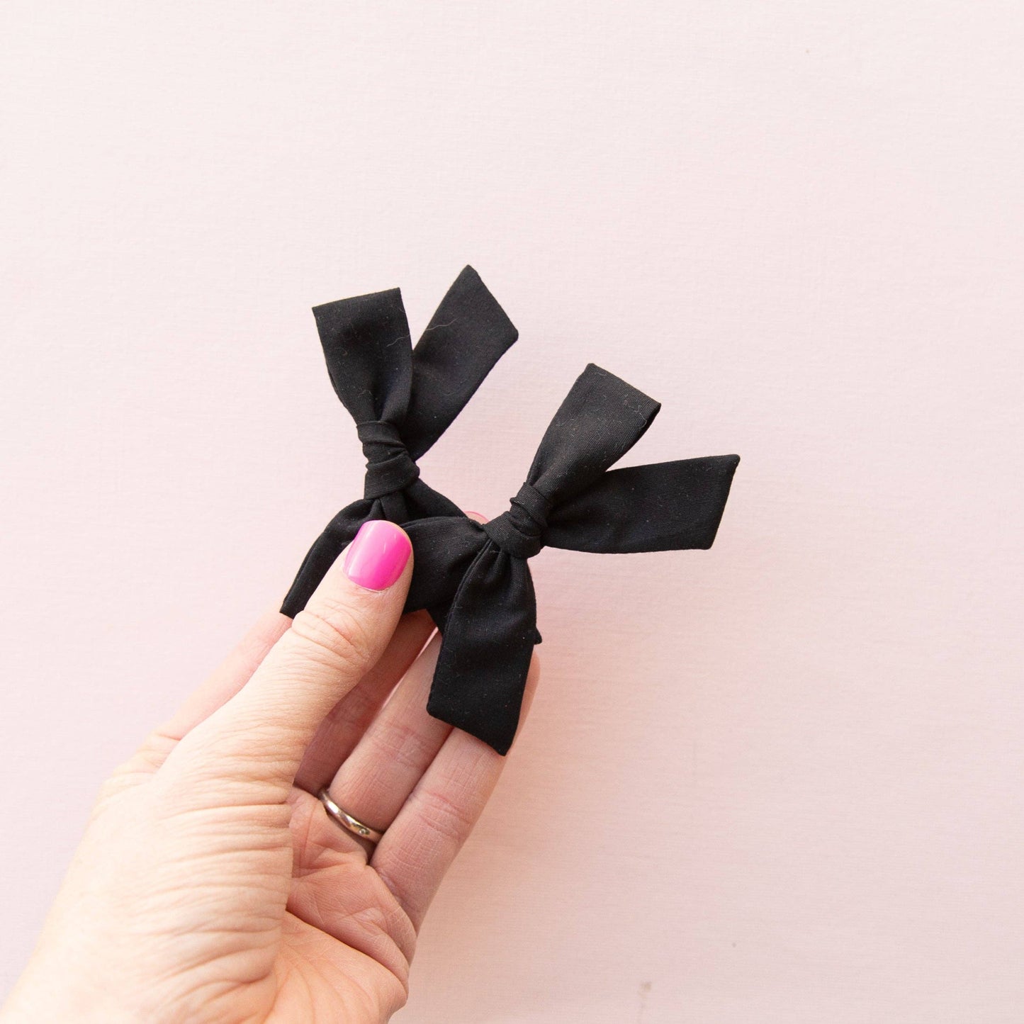 Black | Pigtail Set - Hand-tied Bow