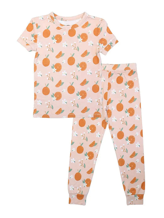 Freshly Squeezed Oranges Bamboo Toddler Pajamas Sleepwear Set